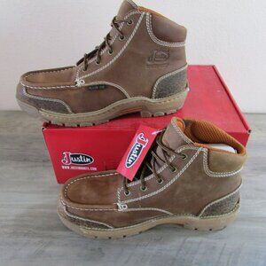 Justin Men's Corbett  5" Waterproof Moc Alloy Toe Work Boots Sorrel Cowhide SE25